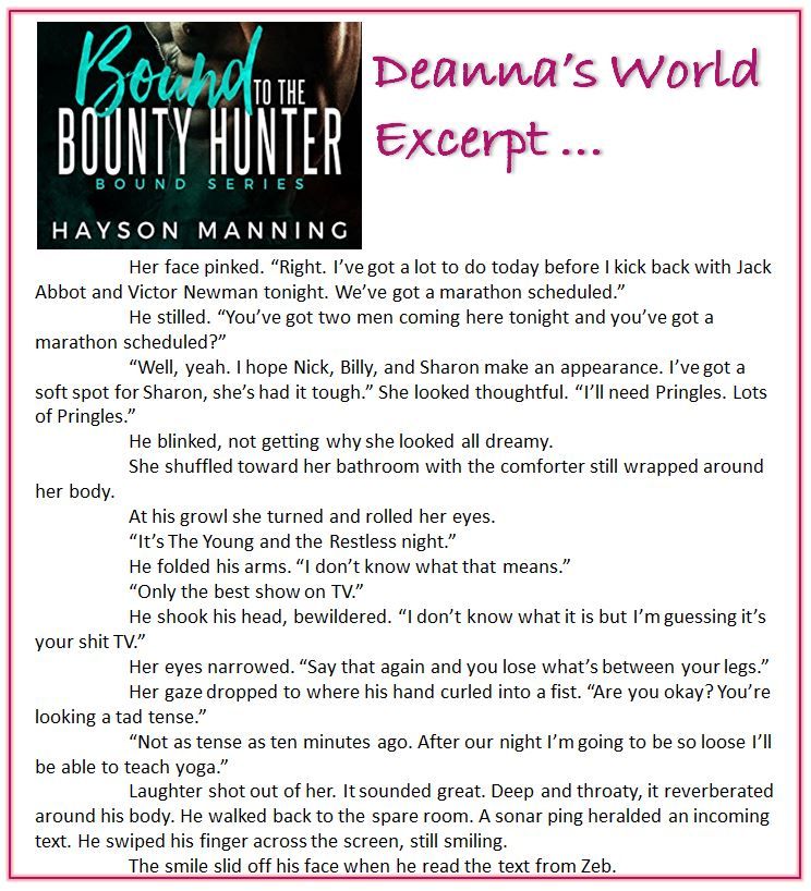 Bound To The Bounty Hunter by Hayson Manning excerpt
