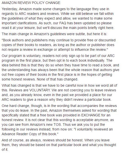 New Amazon review policy