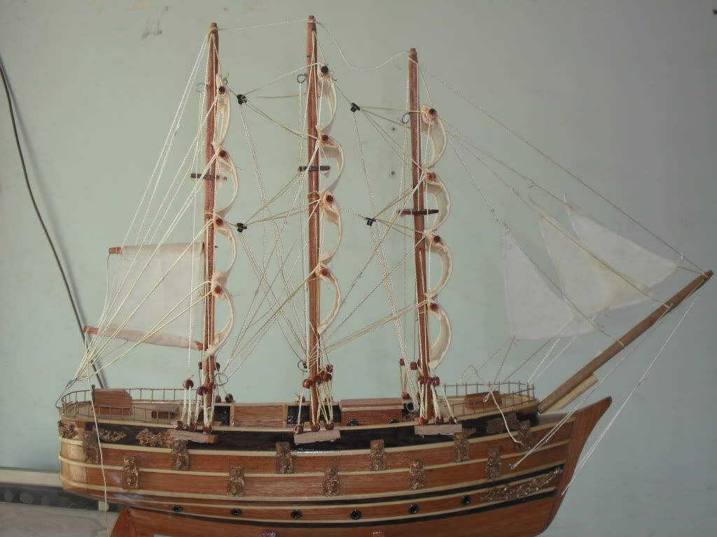 Thuyền gỗ mô hình trưng bày cực đẹp, giá rẻ !!! - 4