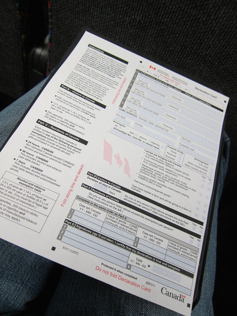 Canadian Customs Form