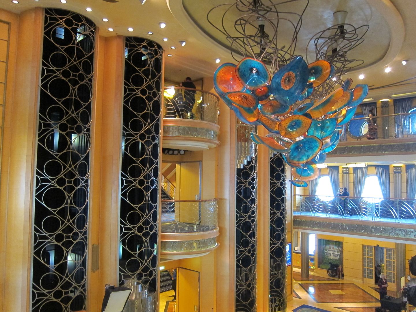 Disney Wonder Art Nouveau Chandelier in Atrium | Disney Cruise Line