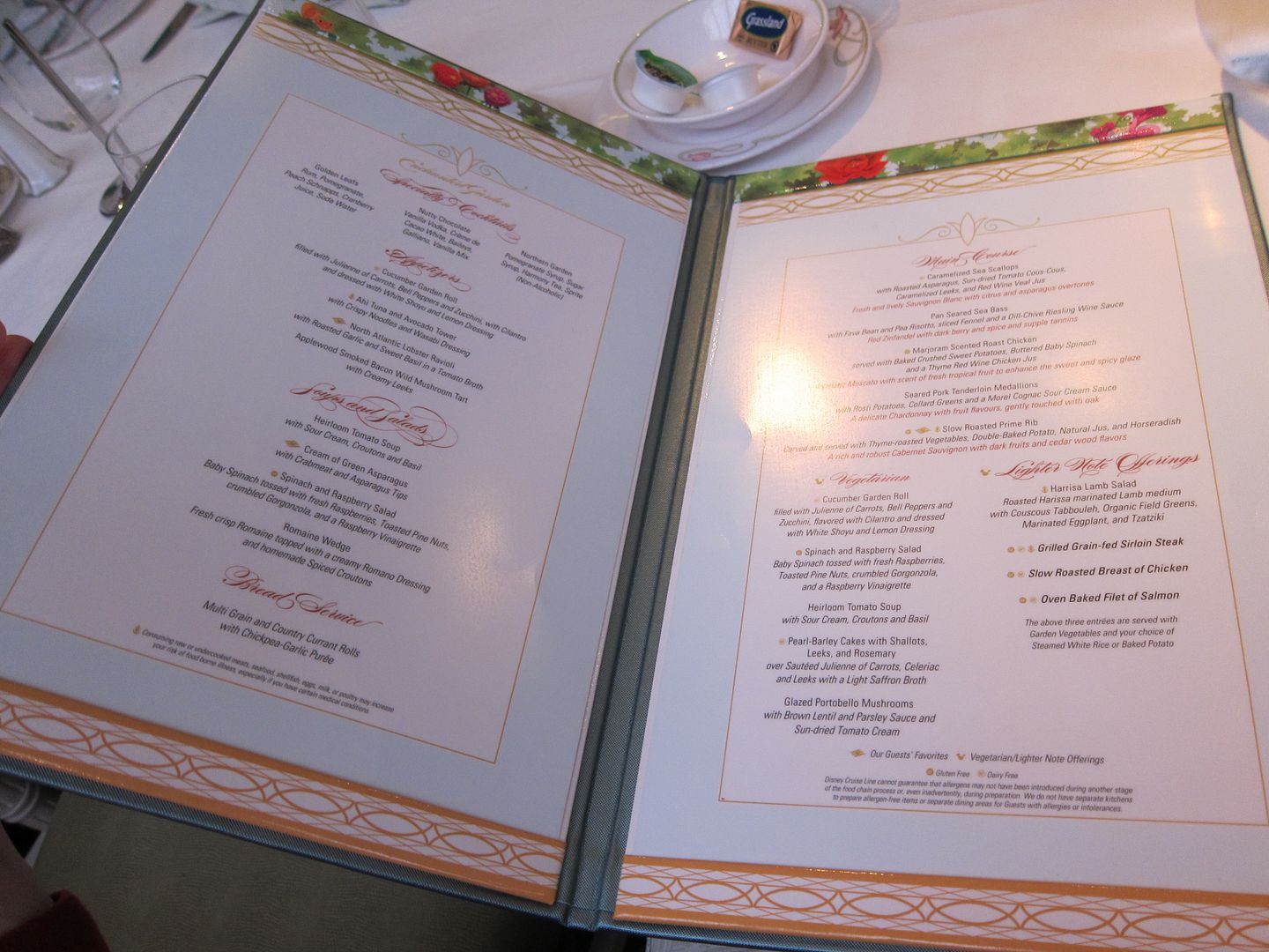 Enchanted Garden Menu | Disney Dream