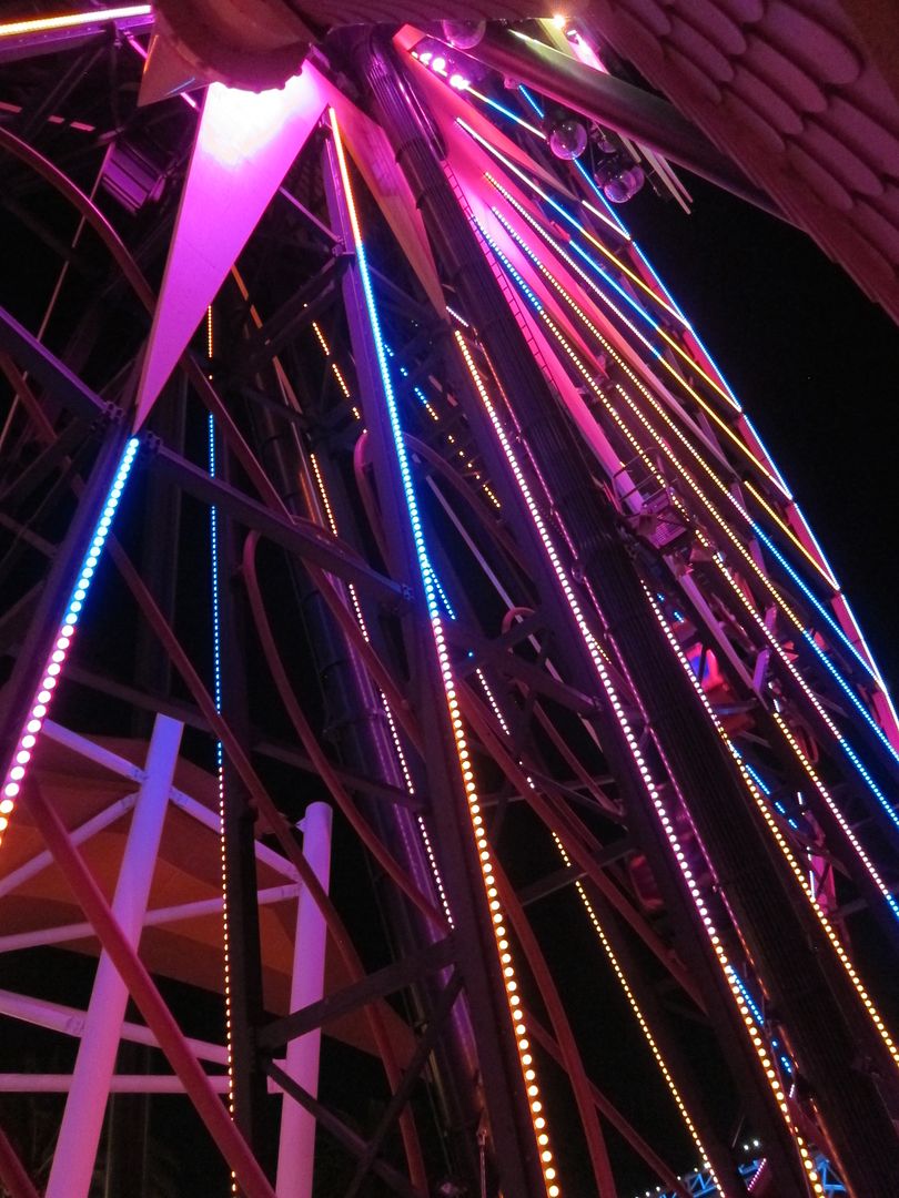 Mickey's Fun Wheel at Night | Disney California Adventure