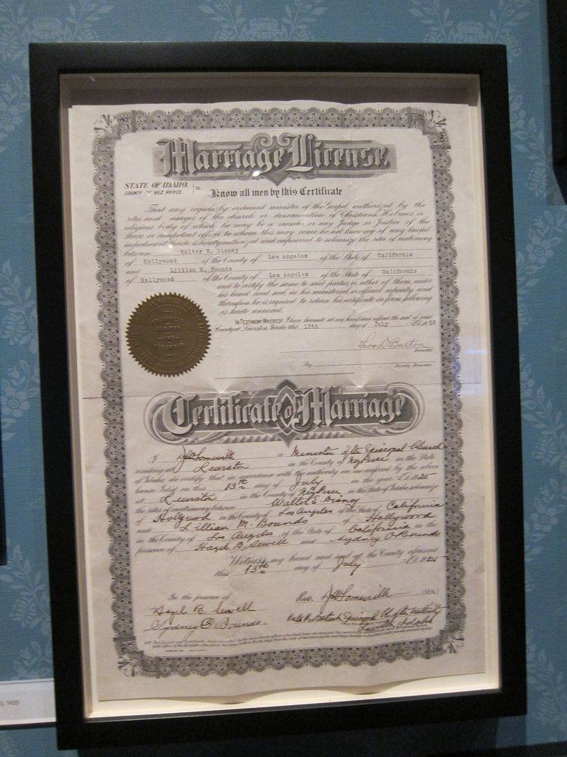 Walt and Lillian's Marriage Certificate | Walt Disney Family Museum