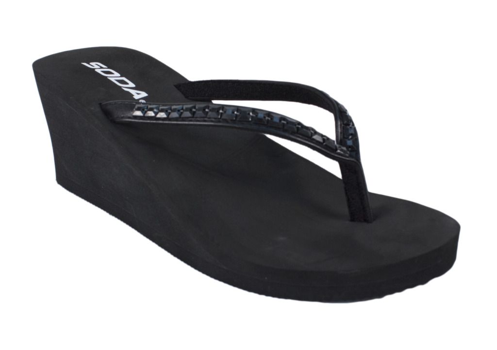 KAKU! Soda Women's Diamond Strap Low Platform EVA Thong Flip Flop