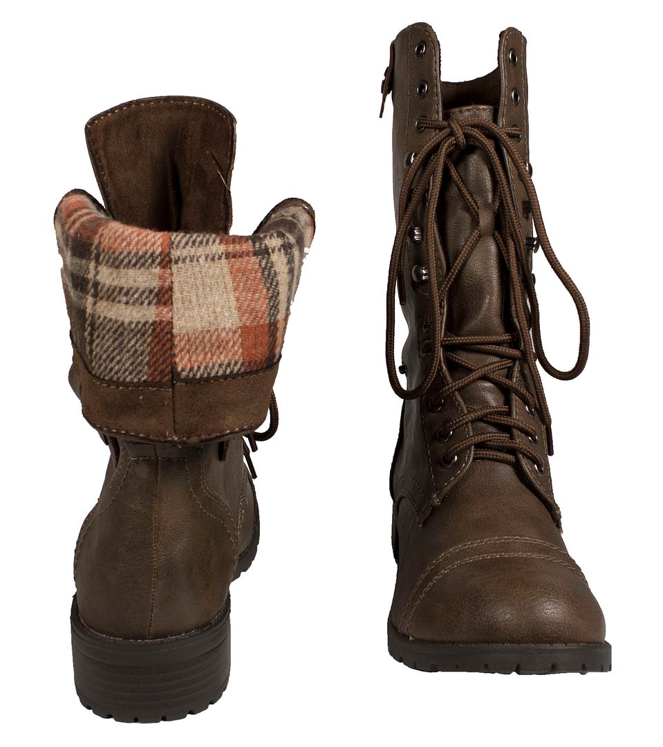 soda lug buckle womens combat boots