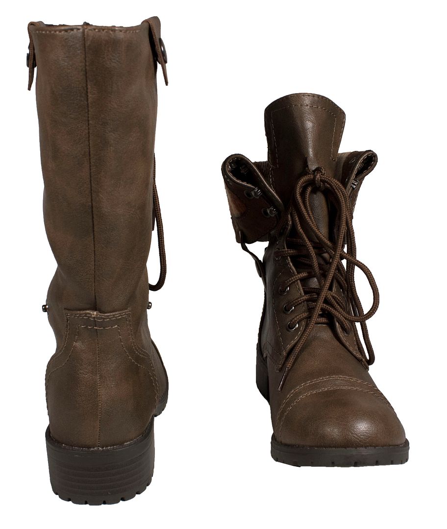 soda lug buckle womens combat boots