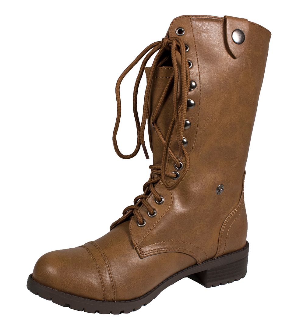 soda lug buckle womens combat boots