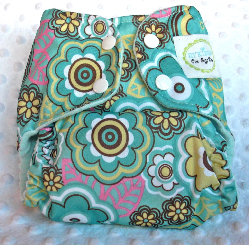 Aqua Flower OS Pocket Diaper