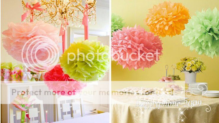 8" 10" 14" 24pcs Wedding Party Home Decoration Tissue Paper Pom Poms Mix Color